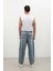 Erkek Skater Fit Jean Pantolon Buz Mavisi 6
