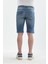 Erkek Likralı Bağcıklı Jean Şort 4