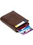 Erkek Rfıd Otomatik Çekim Koruyucu Mekanizmalı Kağıt Para Bölmeli Hediyelik Kartlık Cüzdan TUL601 - Kahverengi 1