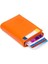 Erkek Rfıd Otomatik Çekim Koruyucu Mekanizmalı Kağıt Para Bölmeli Hediyelik Kartlık Cüzdan TUL605 - Turuncu 1