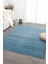 Ares Antrasit Mavi Halı Yıkanabilir Kaymaz Taban Şönil Kilim Dokuma Pamuk Taban Kilim NV15 80 x 150 cm 1