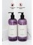 Şampuan Ve Saç Kremi Etiketli Pompalı Plastik Şişe Seti 2'li Mor Sabunluk 500 ml 1