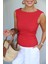 Kırmızı Yan Drape Detay Bluz 2