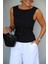 Siyah Yan Drape Detay Bluz 2