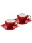 Sonsuz Aşk 2 Kişilik Kahve Fincanı Takımı Kırmızı 100 ml 2