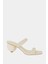 The Maritime Çift Bantlı Kadın Krem Topuklu Terlik 1