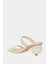 The Maritime Çift Bantlı Kadın Krem Topuklu Terlik 4
