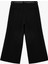 Kemerli Aplike Cepli Culotte Fit Kısa Geniş Paça Kumaş Pantolon 2