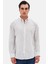 Ds Damat Slim Fit Gri Çizgili %100 Pamuk Yazlık Keten Gömlek 0HC02ORT06265 2