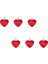 ( 6 x Adet ) 1 Set Red Heart Şeffaf Cam Kırmızı Kalp Bileklik & Küpe & Kolye 1