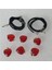 ( 6 x Adet ) 1 Set Red Heart Şeffaf Cam Kırmızı Kalp Bileklik & Küpe & Kolye 5