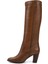 Kadın Taba Sivri Burun Kalın Topuklu Hakiki Deri Çizme 4