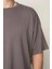 Kül Oversıze Bisiklet Yaka Erkek T-Shirt E1016 5