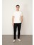Beyaz Regular Fit Bisiklet Yaka Erkek T-Shirt E1015 4