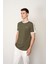 Haki Regular Fit Bisiklet Yaka Erkek T-Shirt E1024 2