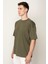 Haki Oversıze Bisiklet Yaka Erkek T-Shirt E1025 2