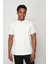 Beyaz Regular Fit Dik Yaka Erkek T-Shirt E1013 1