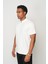 Beyaz Regular Fit Dik Yaka Erkek T-Shirt E1013 2