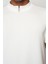 Beyaz Regular Fit Dik Yaka Erkek T-Shirt E1013 3
