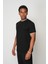 Siyah Regular Fit Bisiklet Yaka Erkek T-Shirt E1015 2