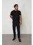 Siyah Regular Fit Bisiklet Yaka Erkek T-Shirt E1015 5