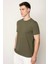 Haki Regular Fit Bisiklet Yaka Erkek T-Shirt E1026 2
