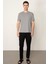Gri Regular Fit Bisiklet Yaka Erkek T-Shirt E1023 3