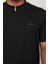 Siyah Regular Fit Dik Yaka Erkek T-Shirt E1013 3