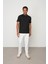 Siyah Regular Fit Dik Yaka Erkek T-Shirt E1013 4
