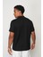 Siyah Regular Fit Dik Yaka Erkek T-Shirt E1013 5