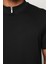 Siyah Regular Fit Dik Yaka Erkek T-Shirt E1007 3