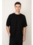 Siyah Oversıze Bisiklet Yaka Erkek T-Shirt E1016 1