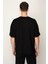 Siyah Oversıze Bisiklet Yaka Erkek T-Shirt E1016 4