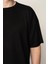 Siyah Oversıze Bisiklet Yaka Erkek T-Shirt E1016 5