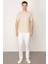 Bej Regular Fit Bisiklet Yaka Erkek T-Shirt E1026 3