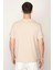 Bej Regular Fit Bisiklet Yaka Erkek T-Shirt E1026 4