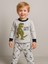 Erkek Çocuk Dinozor Baskılı Uzun Kollu Pijama Takımı 4