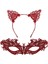 Şık Kırmızı Dantel Maske ve Taç Seti 5 No – Maskeli Balo Özel Etkinlikler 2