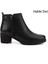 Kadın Siyah Fermuarlı Kalın Topuklu Hakiki Deri Bot 1