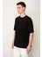Siyah Oversıze Bisiklet Yaka Erkek T-Shirt E1025 2