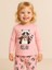 Kız Çocuk Pamuklu Hayvan Baskılı Pijama Takımı 3