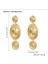 Vedawas Gold Retro Içbükey Dışbükey Doku Oval Alaşım Küpe, Abartılı Küpe, Gold Renk Küpe 5