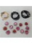 ( 12 x Adet ) 1 Set 4 Red + 4 + 4 Purple Heart Kristal Görünüm Kalp Bileklik&küpe&kolye 4