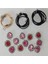 ( 12 x Adet ) 1 Set 4 Red + 4 + 4 Purple Heart Kristal Görünüm Kalp Bileklik&küpe&kolye 5