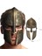 Halloween Plastik Arkadan Lastikli Ortaçağ Şövalye Gladyatör Maskesi Eskitme Altın Renk 1