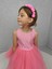 Kız Çocuk Ada Model Abiye Pembe Bel Incili Elbise 1