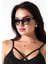Kadın Siyah Cat Eyes UV400 Güneş Gözlüğü 23009 C2 Çift Renk 3