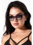 Kadın Siyah Cat Eyes UV400 Güneş Gözlüğü 23009 C2 Çift Renk 4