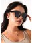 Kadın Siyah Oversize UV400 Güneş Gözlüğü 23016 C2 5