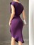 Mottisfashion Scuba Kumaş Önü Fırfırlı Midi Boy Elbise 4